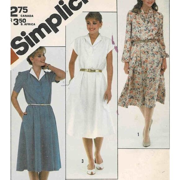 Simplicity 5449 Pattern Dress Miss 12 Uncut Vintage Knee Length Midi Pullover - Picture 1 of 6